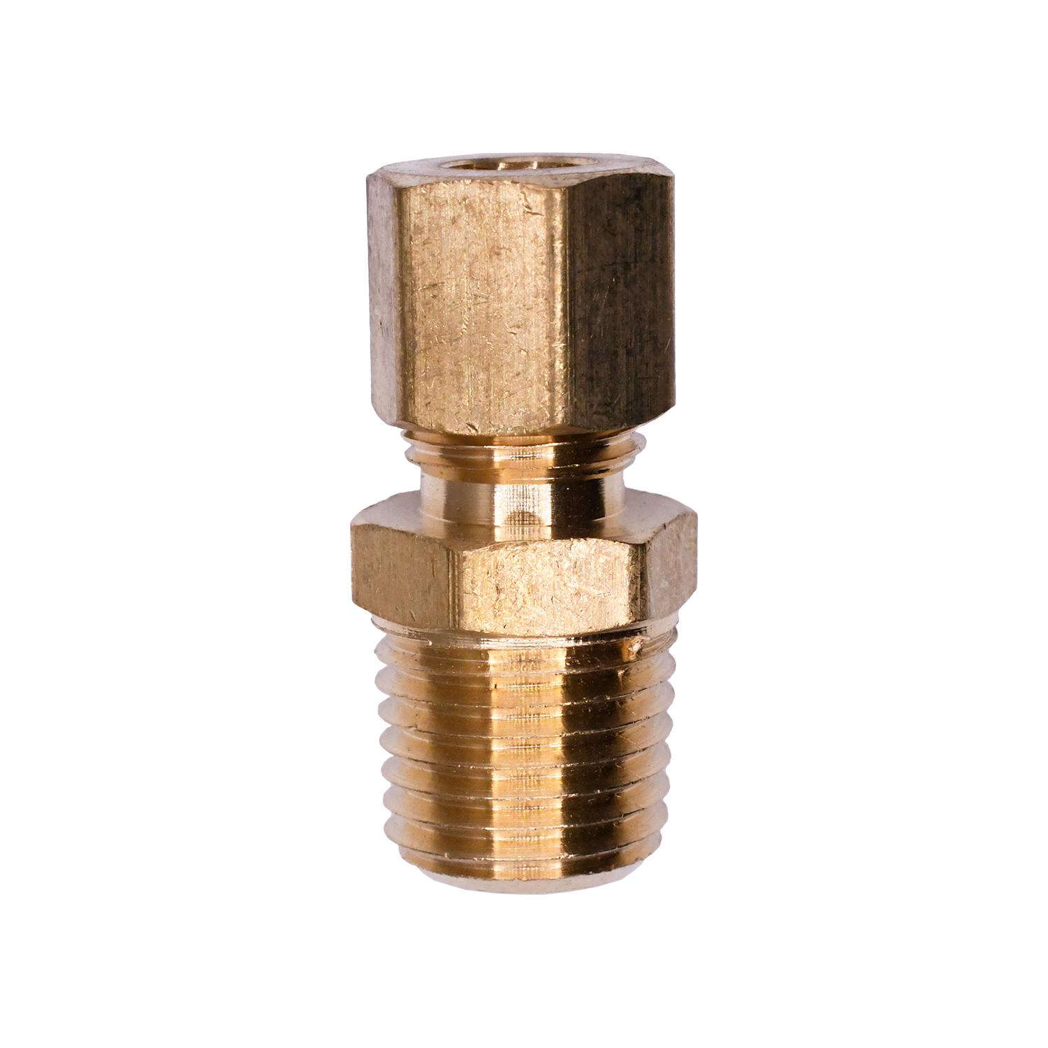 Brass Male Compression To Pipe Adapter 1/4" Tube 1/4" Pipe