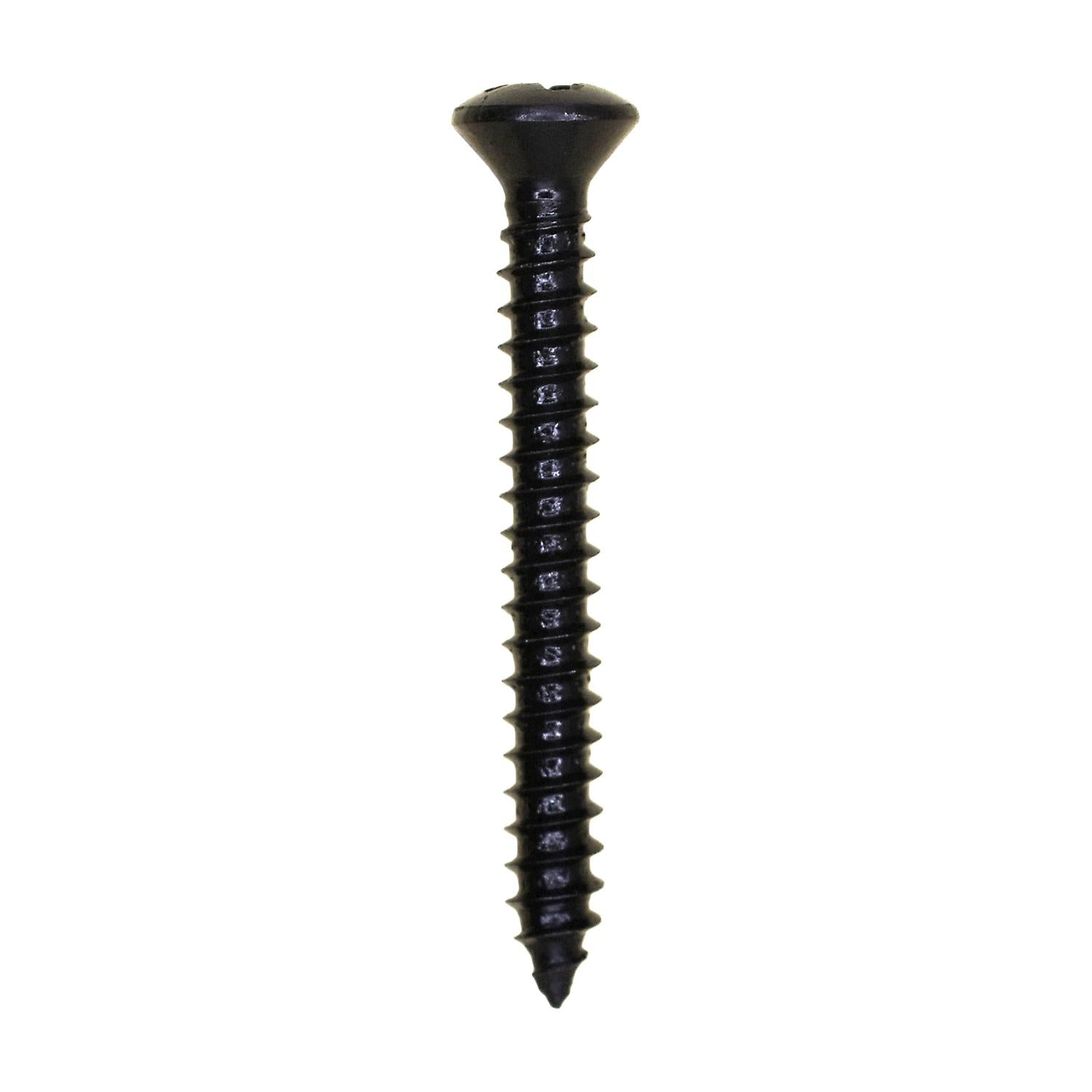 Phillips Oval Head Tapping Screw 6 x 1-1/4" Black