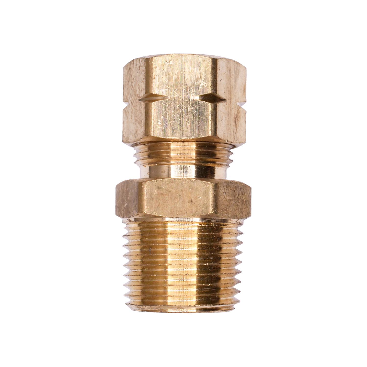 Brass Male Compression To Pipe Adapter 3/8" Tube 3/8" Pipe