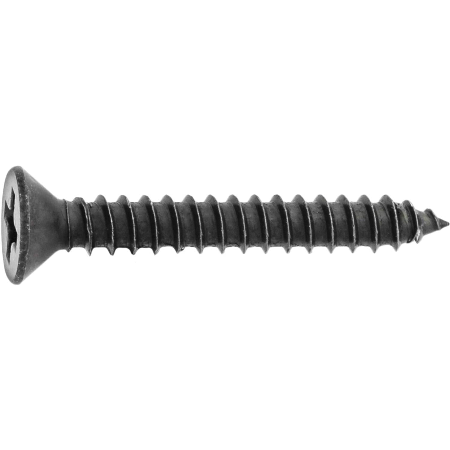 Phillips Flat Head Tapping Screw 6 x 1" Black Oxide