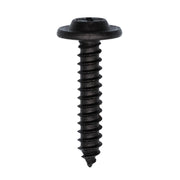 Phillips Flat Washer Head Tapping Screw #10 x 1" Black