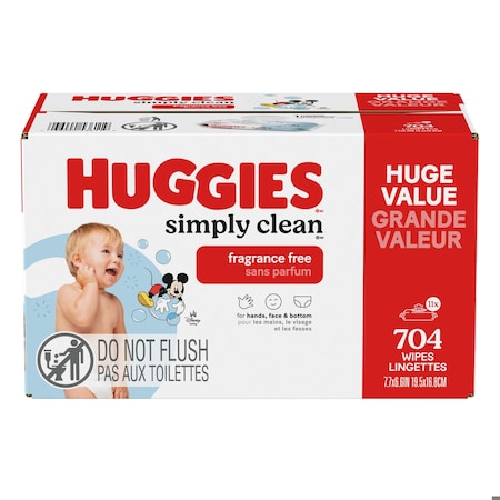 Huggies simply clean Baby Wipes, Fragrance Free, Unscented, 11-64 count packs, 704 Wipes Total