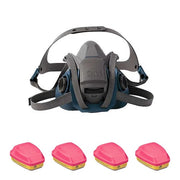 Half Mask Respirator Kit: 4 Cartridges Included, Rugged Comfort Quick Latch, (AG) (OV);P100, Size L