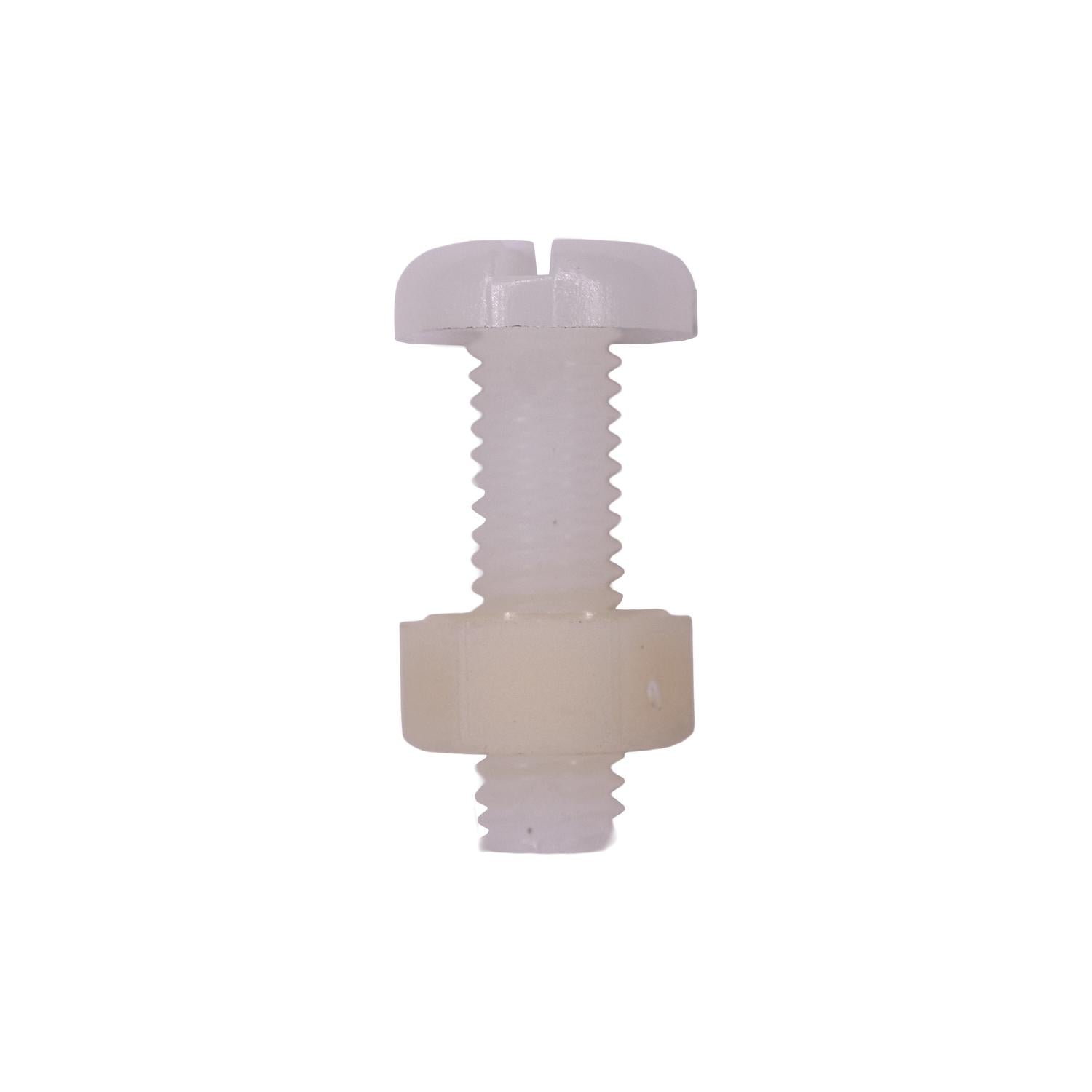 Nylon License Plate Screw And Nut M6-1.0 x 20mm