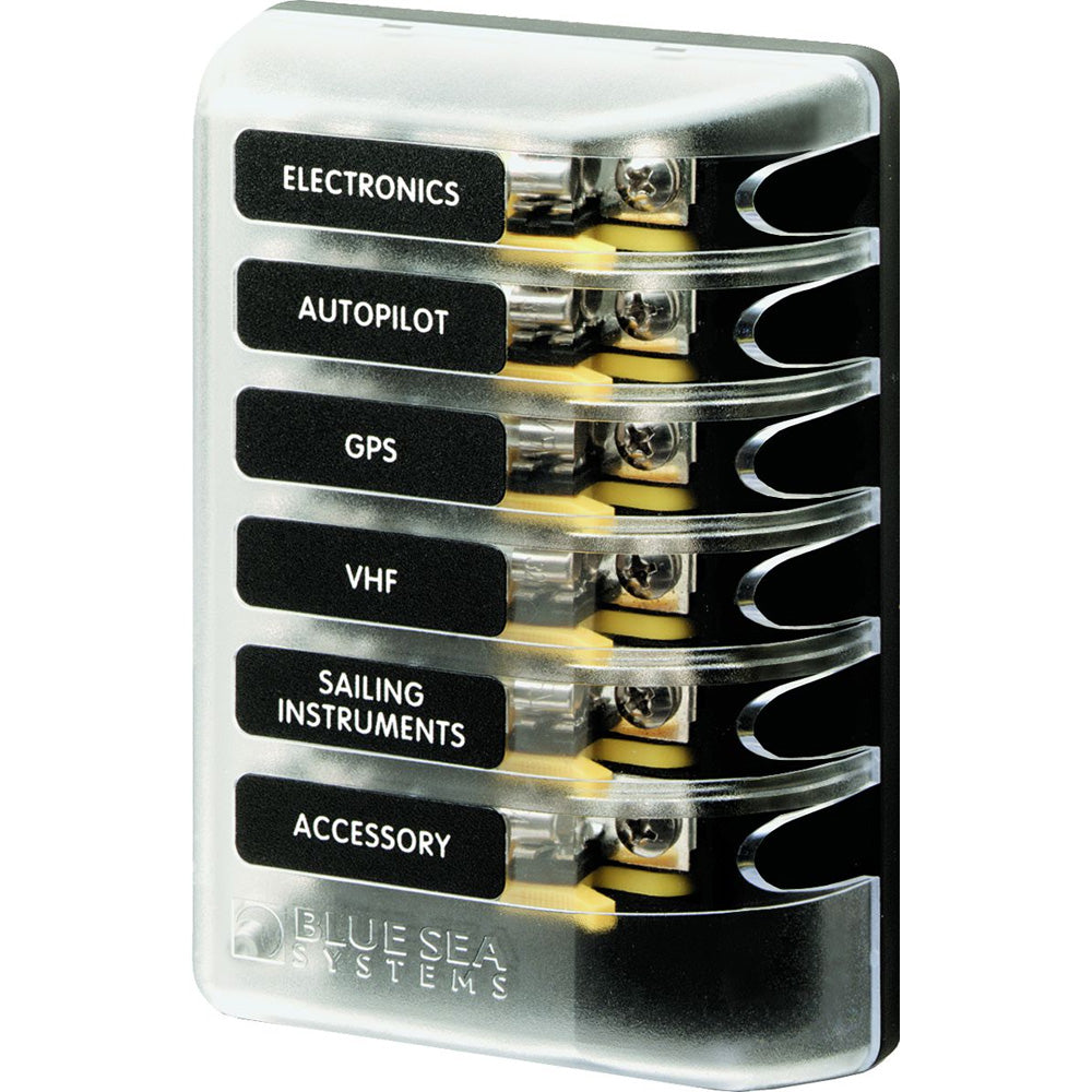 5018 ST Glass Fuse Block w/out Negative Bus - 6 Circuit