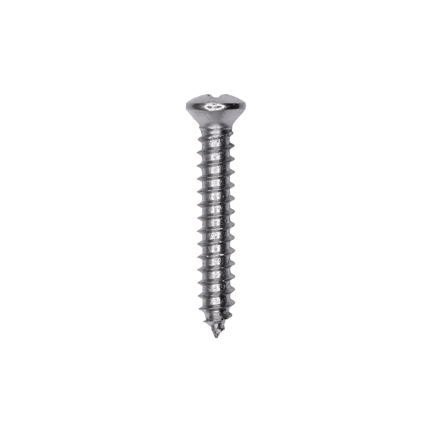 Phillips Oval Head Tapping Screw 8 x 1" #6 Head Chrome