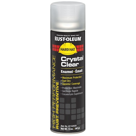 Rust Preventative Spray Paint, Clear, Gloss, Solvent, 14 oz