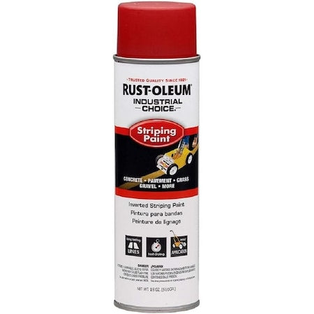 Industrial Choice Striping Paint, 18 oz, Red, Solvent -Based