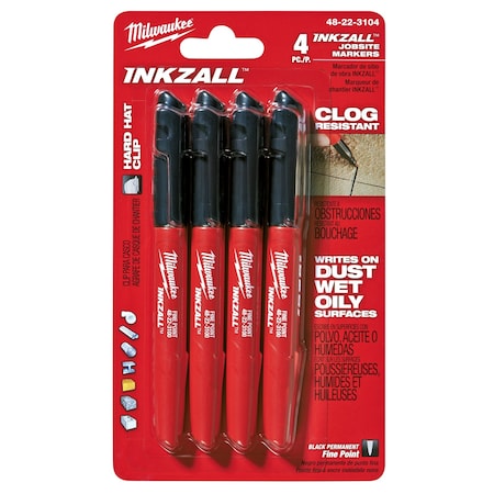 InkIndustrialMarker,Black,Bullet,PK4