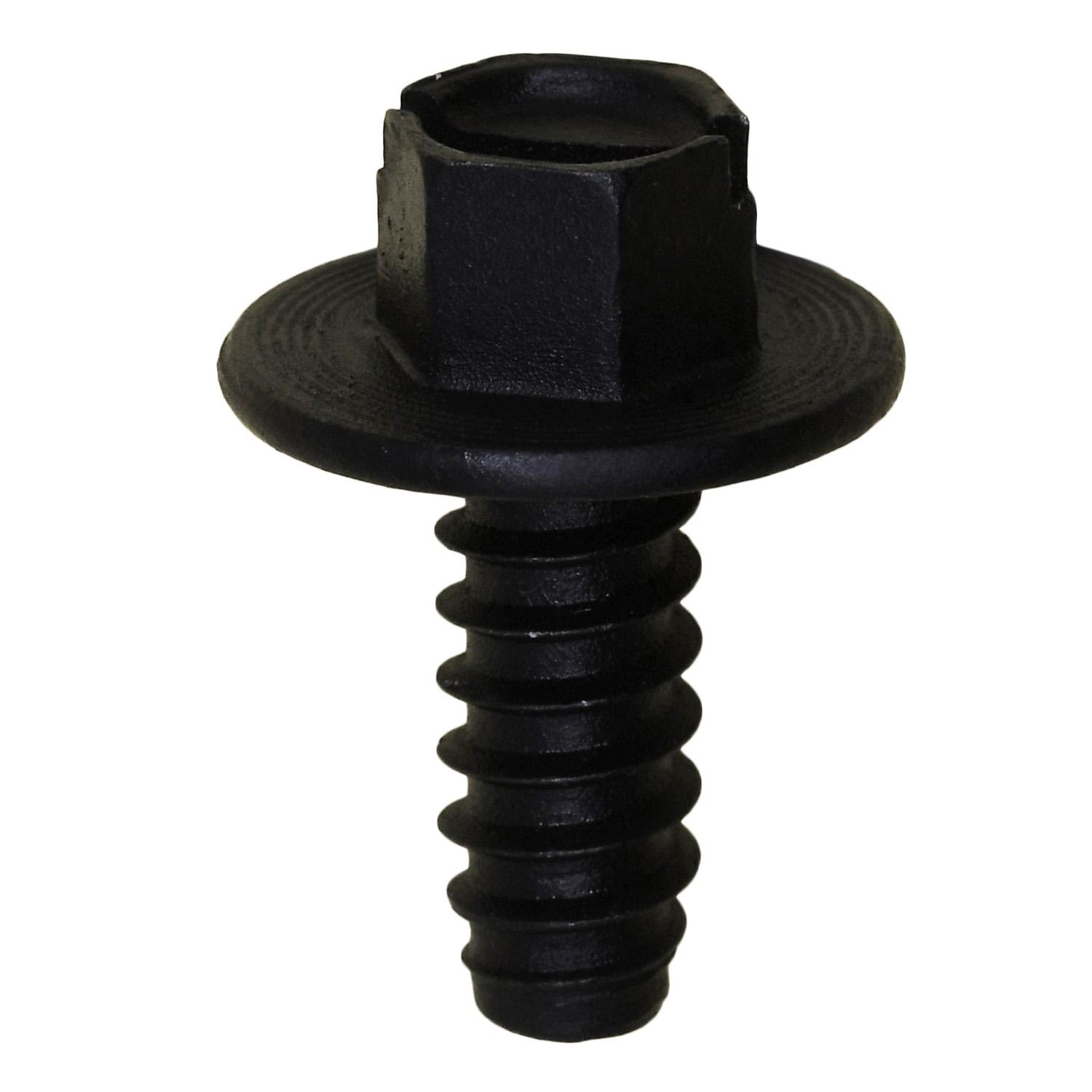 Slotted Hex Washer Head License Plate Screw #14 x 5/8" Black