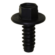 Slotted Hex Washer Head License Plate Screw #14 x 5/8" Black