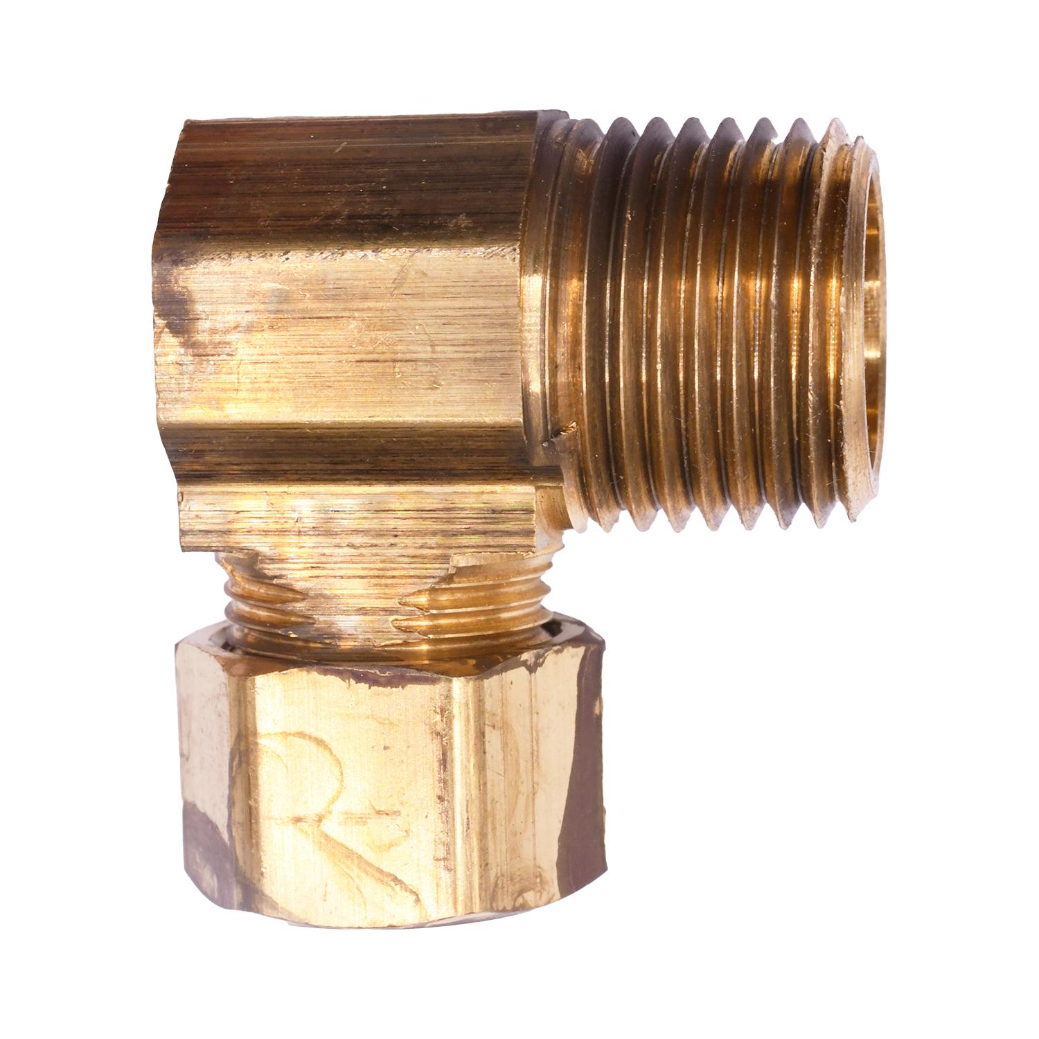 Brass 90 Degree Male Compression Adapter 1/2" Tube Size 1/2" Thread
