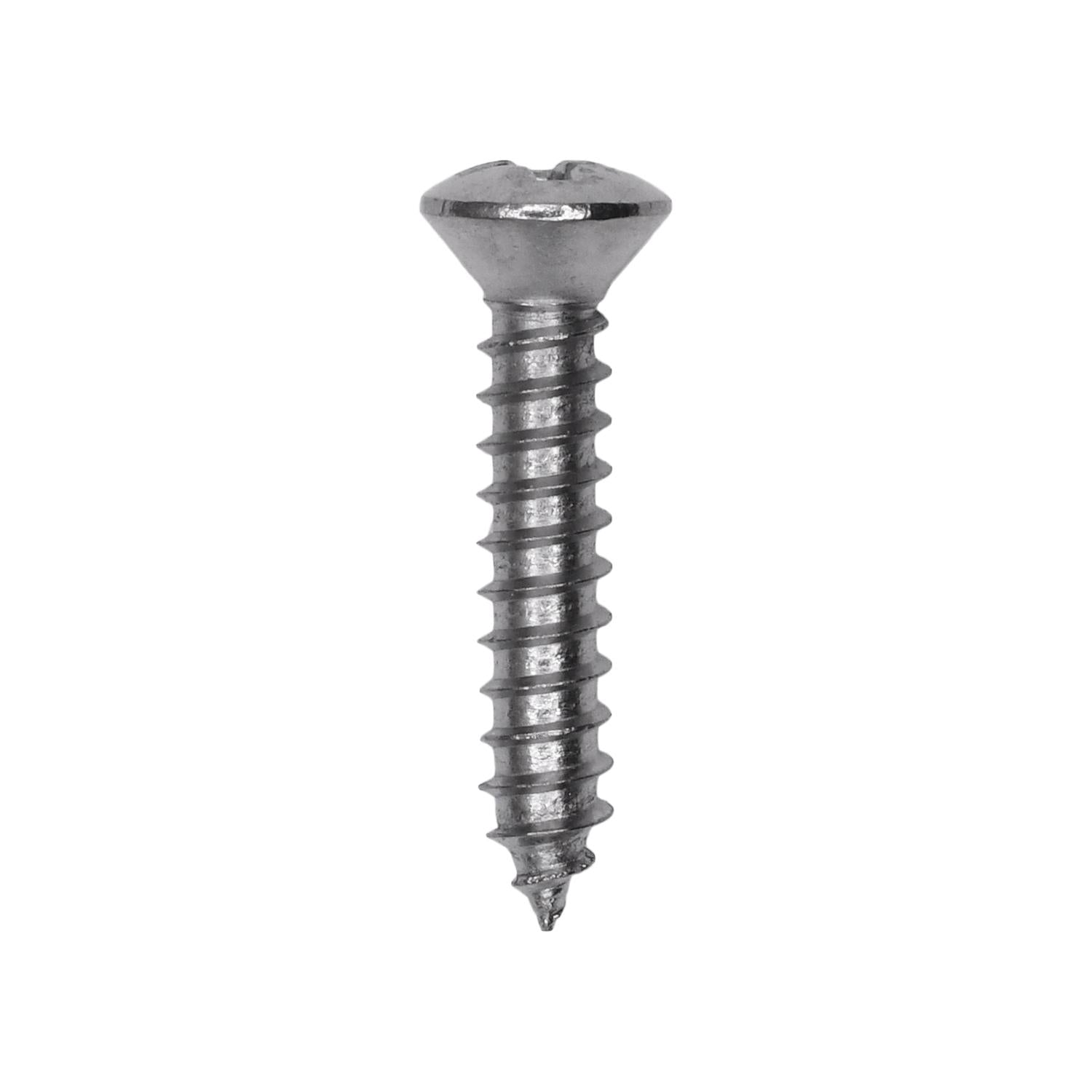 Phillips Oval Head Tapping Screw 6 x 3/4" Chrome
