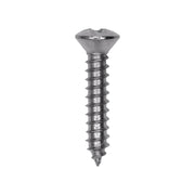 Phillips Oval Head Tapping Screw 6 x 3/4" Chrome