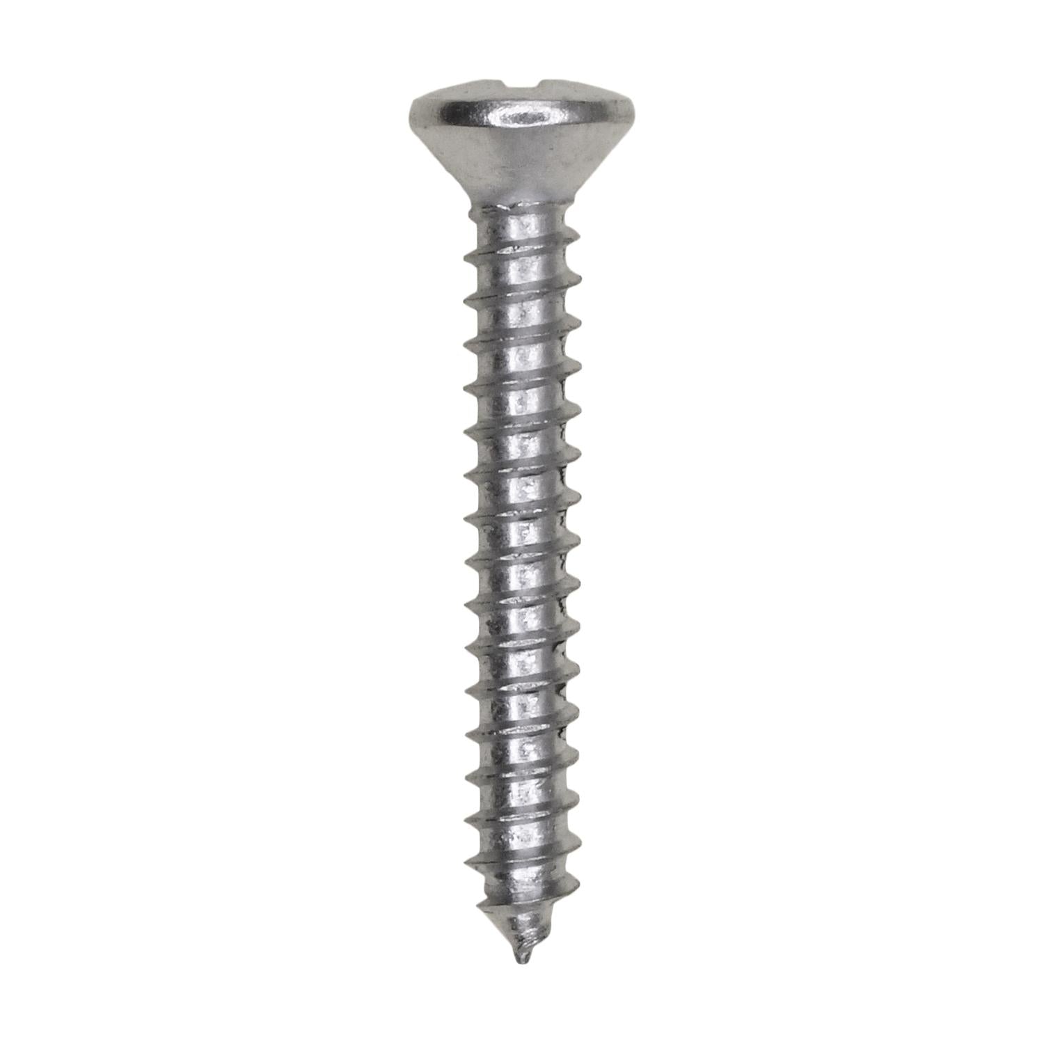 Phillips Oval Head Tapping Screw 6 x 1" Chrome