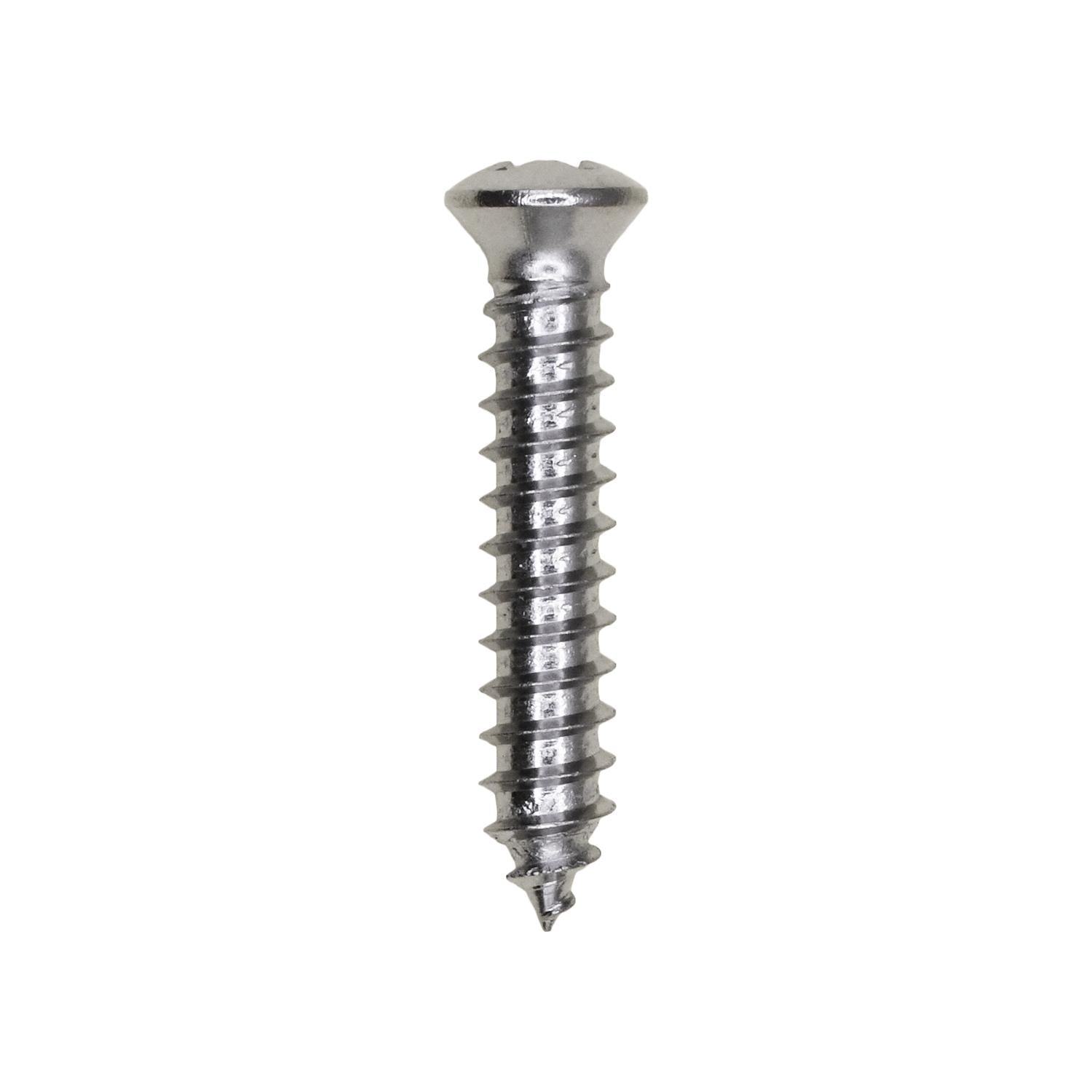 Phillips Oval Tapping Screw 10 x 1" Chrome #6 Head