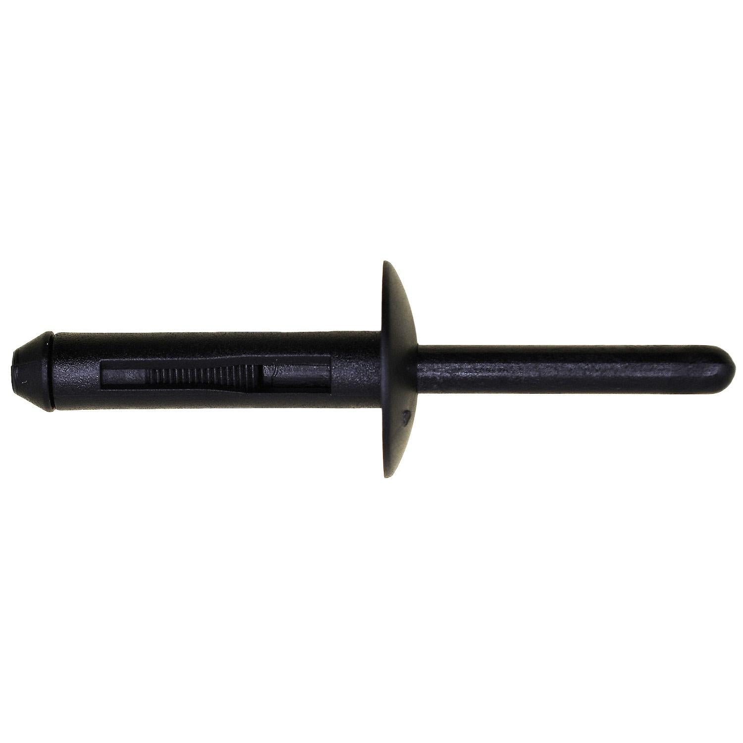 Nylon Rivet 1/4" Diameter 5/32" 3/8" Grip Black