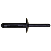 Nylon Rivet 1/4" Diameter 5/32" 3/8" Grip Black