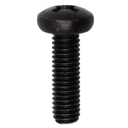 Phillips Pan Head. License Plate Screw Black M6-1.0 x 20mm.
