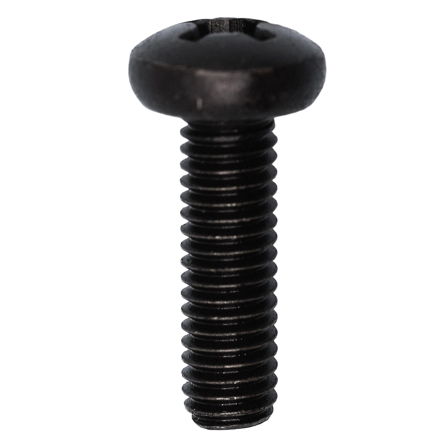 Phillips Pan Head. License Plate Screw Black M6-1.0 x 20mm.