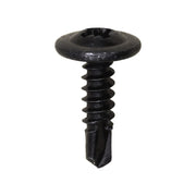 Posi-Drive Round Washer Head Teks Tapping Screw M4.2 x 16mm Black Zinc