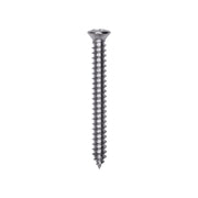 Phillips Oval #6 Head Tapping Screw 8 x 1-1/2" Chrome Ab