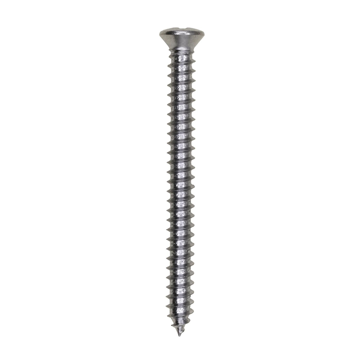 Phillips Oval #6 Head Tapping Screw 8 x 1-3/4" Chrome Ab