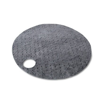 Sorbent Pad, 9.4 gal, 22 in Dia., Universal, Gray, Renewable Natural Fibers