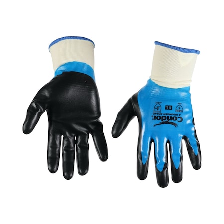 Coated General Purpose Gloves, Nitrile, Foam, Full, 6 Abrasion Level, 1 PR