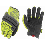 M-Pact(R) Mechanics Gloves, Synthetic Leather Palm, 9, High-Visibility Yellow