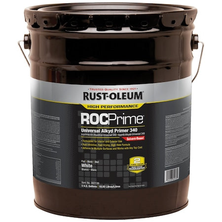 ROCPrime Universal Alkyd Primer 340, White, Flat, 5 Gallon
