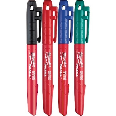 InkIndustMarker,Black/Blue/Green/Red