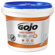 Hand and Surface Wet Towels, Bucket, 130 Wipes per Container, Citrus, Moisturizing, Blue, 4 PK