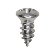 Phillips Oval #6 Head Tapping Screw 8 x 3/8" Chrome