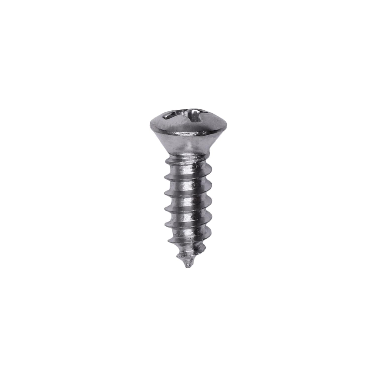 Phillips Oval #6 Head Tapping Screw 8 x 1/2" Chrome