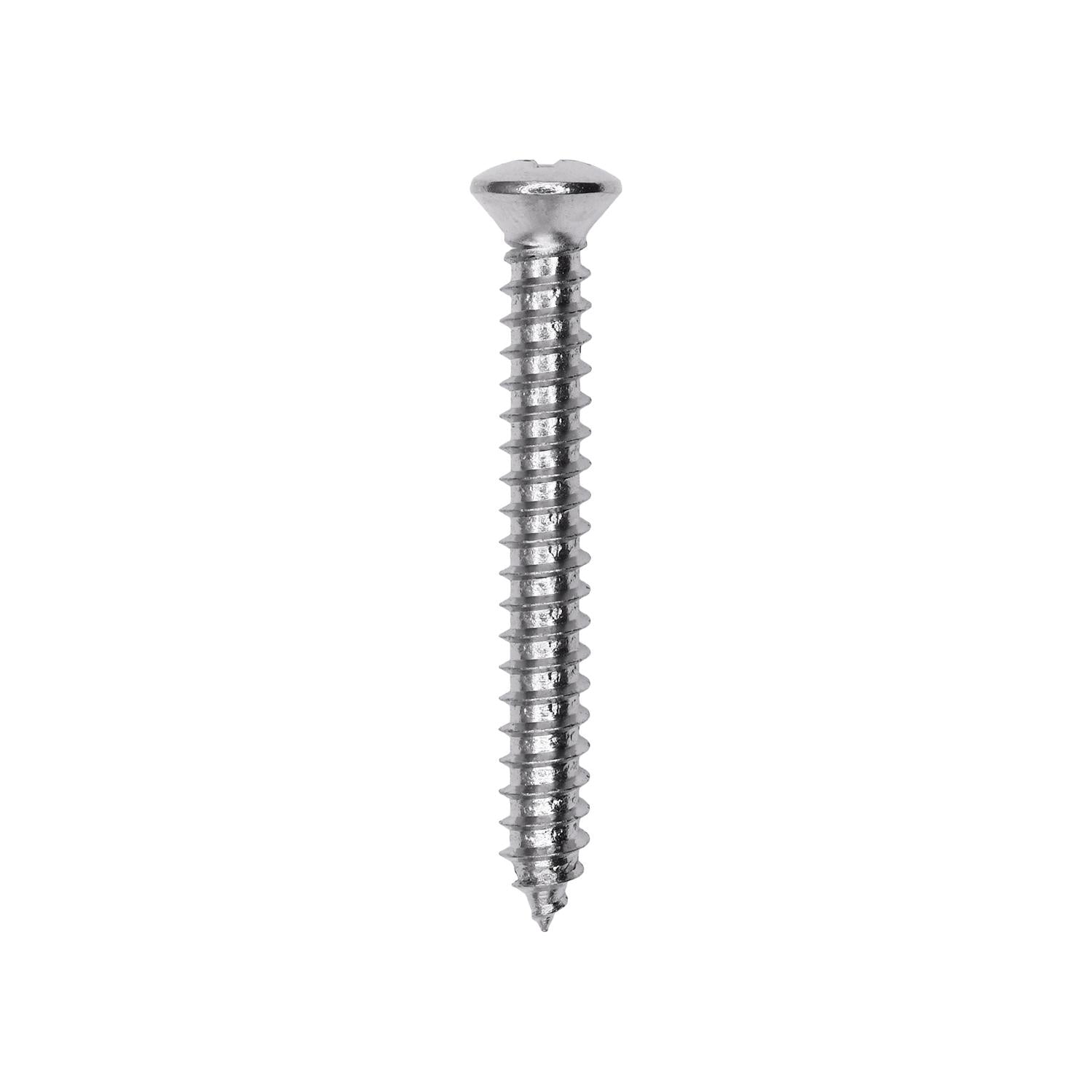 Phillips Oval Head Tapping Screw 10 x 1-1/2" #8 Head Chrome