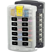 5029 ST Blade Fuse Block w/Cover - 12 Circuit w/o Negative Bus