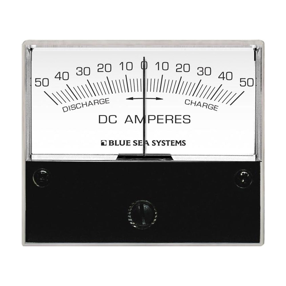 8252 DC Zero Center Analog Ammeter - 2-3/4" Face, 50-0-50 Amperes DC