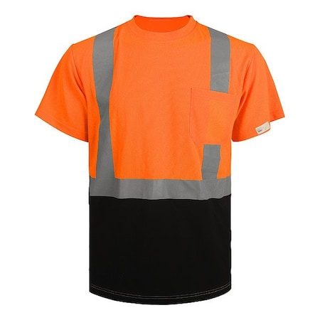 Hi-Vis T-Shirt, 2, R, Polyester, Orange, 3XL