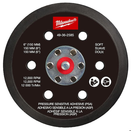Sander Backing Pad,6 in dia.,1 in Thick