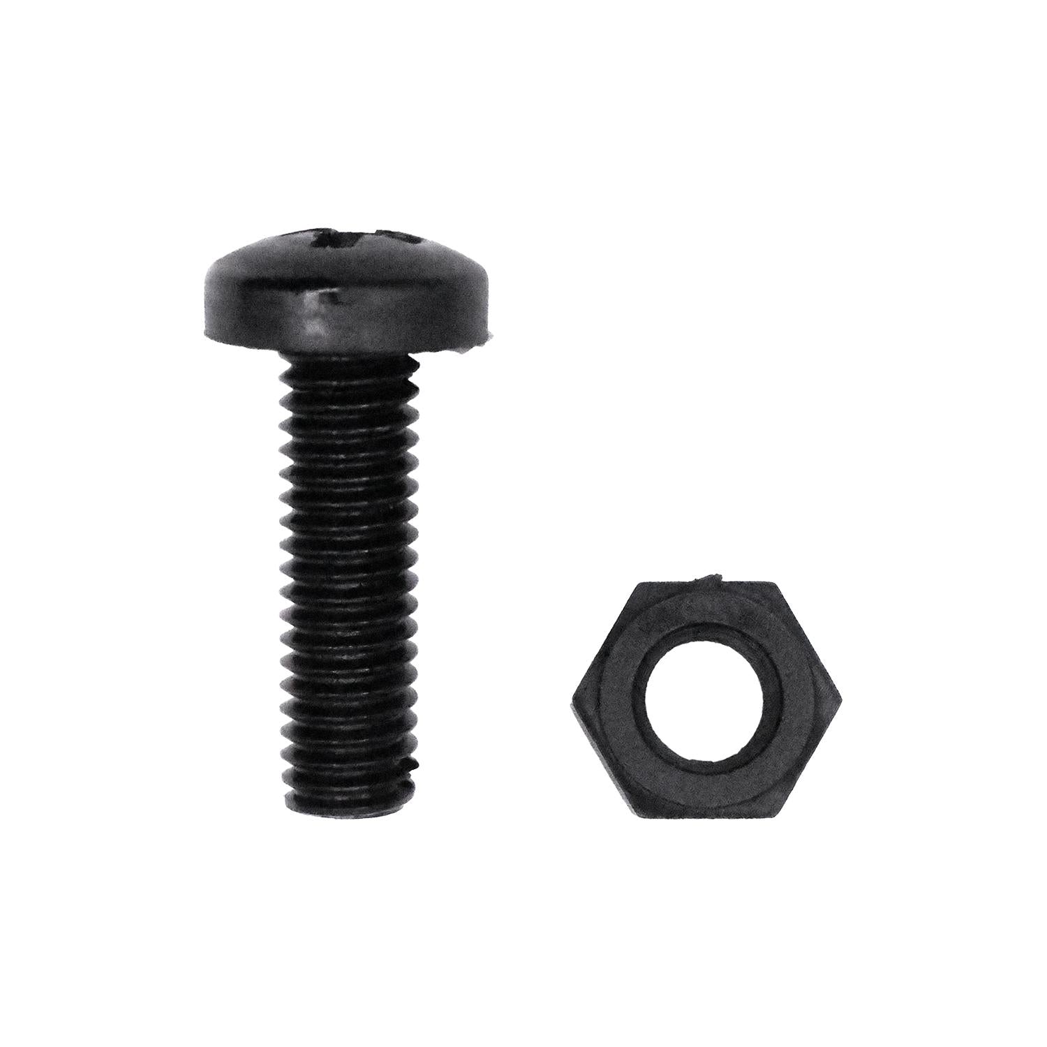 Black Nylon License Plate Screws And Nuts M6-1.0 x 20mm