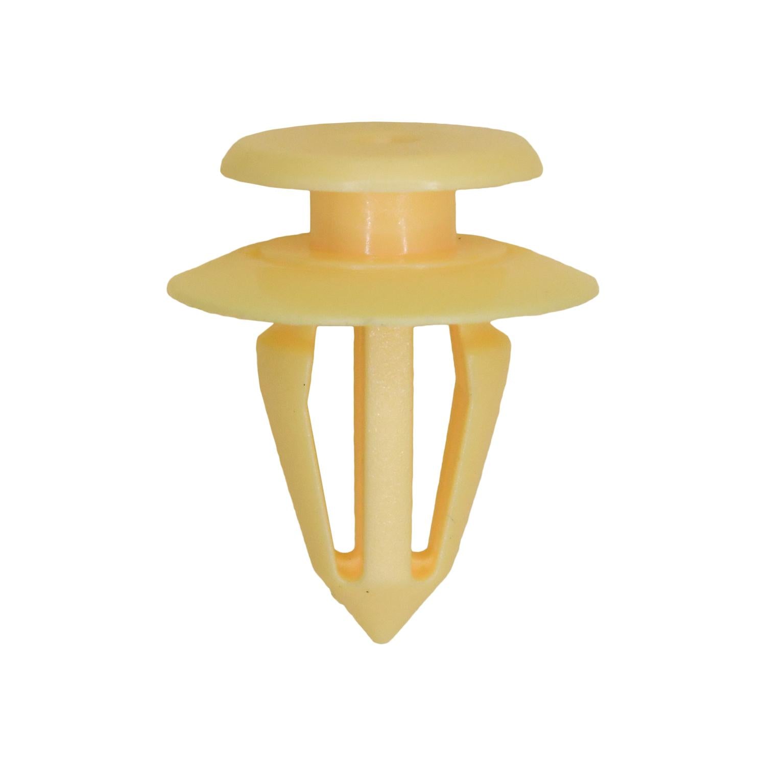 VW /Audi/Seat/Skoda Retainer, Yellow Nylon, Top Head 13mm, Bottom Head 17.5mm, 10mm Stem Diameter