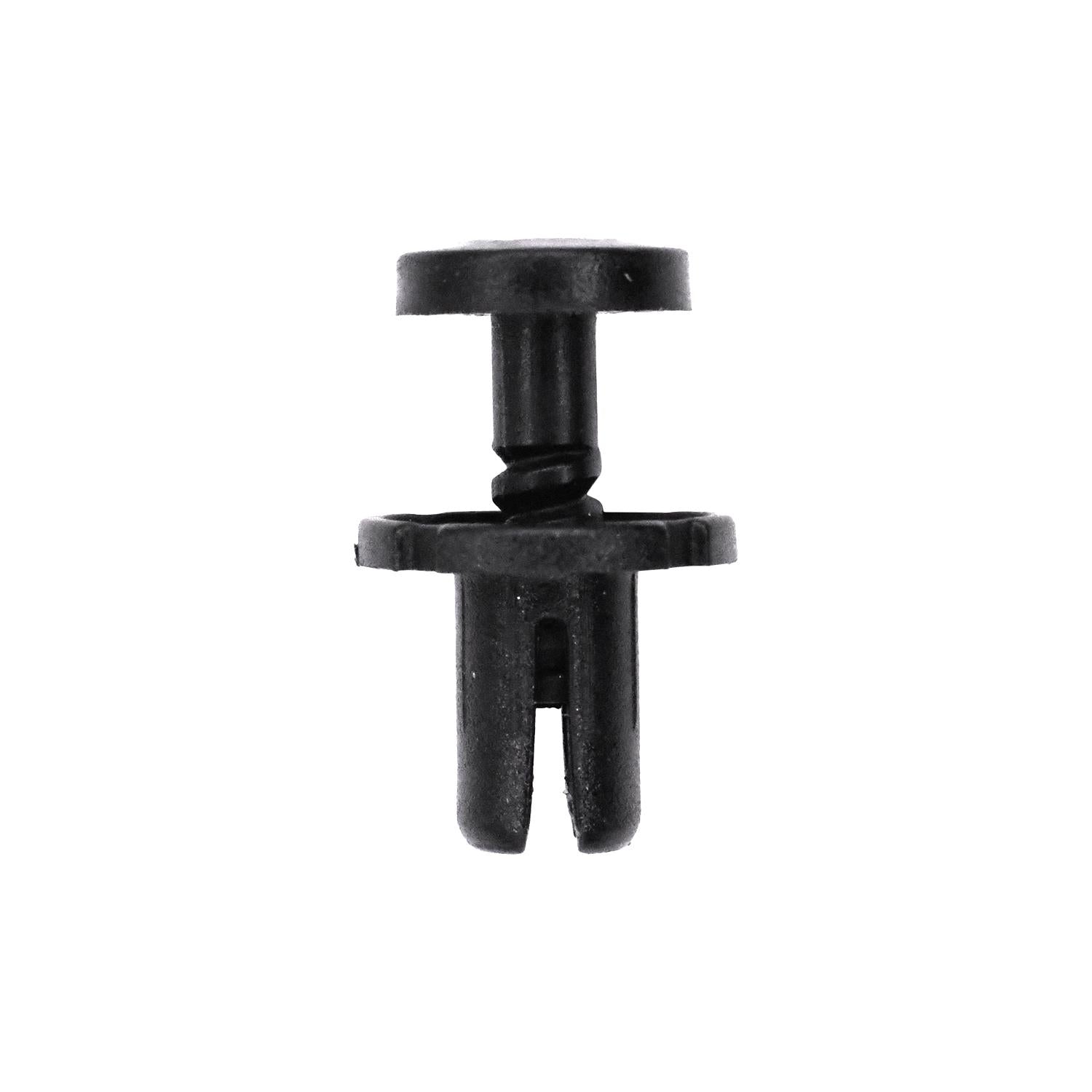 Push-Type Retainer; Head Diameter : 12.5mm, Stem Length: 9mm, Fits Into 6mm Hole, Black Nylon