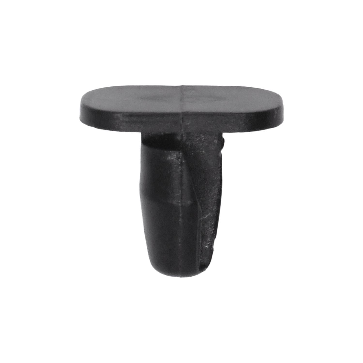 Weatherstrip Retaining Clip; Head Size: 7mm x 12mm, Stem Diameter : 8mm, Stem Length: 9mm, Black Nylon