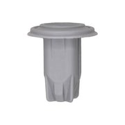 Screw Grommet ; Screw Size: 2.9mm (Number 4), Head Diameter : 16mm, Stem Length: 15mm, Light Gray Nylon