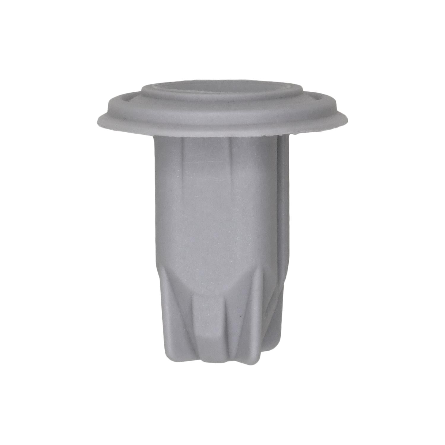Screw Grommet ; Screw Size: 2.9mm (Number 4), Head Diameter : 16mm, Stem Length: 15mm, Light Gray Nylon