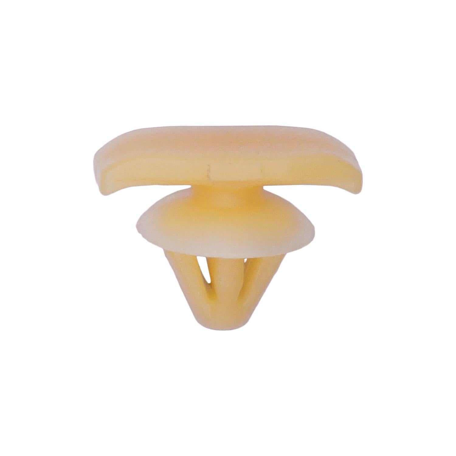 Weatherstrip Retainer; Head Size: 5mm x 13mm, Stem Diameter : 5.7mm, Stem Length: 5mm, Yellow Nylon