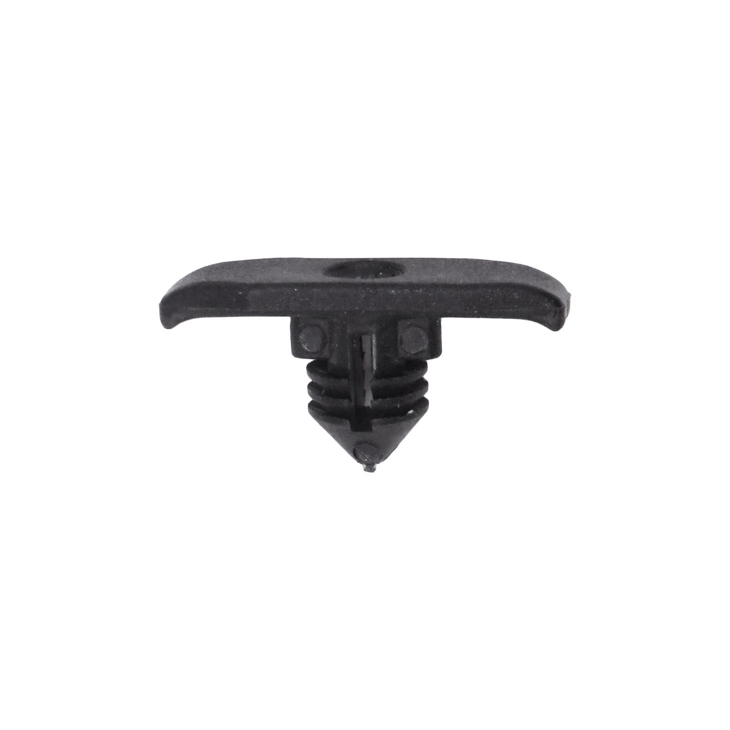 Weatherstrip Retainer; Head Size: 5.5mm x 17mm, Stem Diameter : 5mm, Stem Length: 7mm, Black Nylon