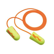 Disposable Corded Ear Plugs, Bullet Shape, 33 dB, Orange/Yellow, 200 Pairs