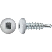 #6 x 1/2" Square Pan Self-Drilling Tek Zinc White Painted Head RV Screws